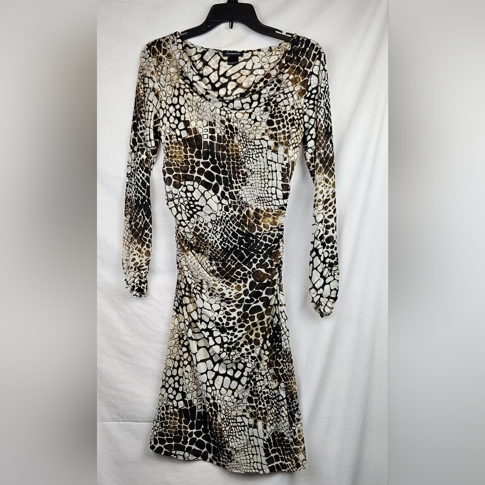 Natorious Snake Skin Print Mesh‎ Dress Sm Bodycon Stretchy Sexy Feminine Rock